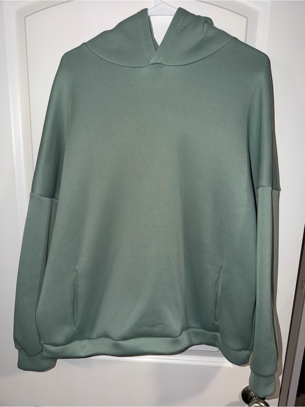 Light Sage Green Hooded Crewneck Sweater